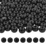 Mandala Crafts 1800 8mm Round Small Wooden Beads for Crafts Macrame Supplies - Customizable Black Natural Wood Beads Bulk with H