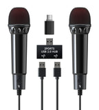 ECHOMUSSY 2Pcs 10Ft Wired USB Microphone for Switch 2&1 Gaming/PS5/PS4/XBOXONE/PC Gaming, Plug and Play, One Button Mute, Dual K