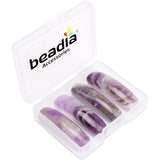 BEADIA Natural Curved Amethyst Stone Beads 36x10mm 4pcs for DIY Bracelet Jewelry Making