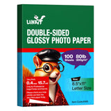 Uinkit 50 Sheets 8.5x11 Letter Size Thick Heavyweight Photo Paper Double Sided Glossy Cardstock 80LB 300Gsm 15.7Mil Brochure, On