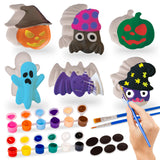 ArtCreativity Halloween Ceramic Fridge Magnet Painting Kit - 6 Pack - Halloween Fall Craft Set Includes Paint, Brushes, Magnets