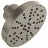 Delta Faucet 5Spray Shower Head with H2Okinetic Technology, Brushed Nickel Raincan Shower Head, Round Shower Head, Delta Rain S