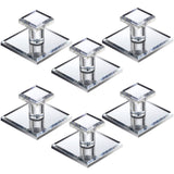 Tatuo 6 Pcs Stick on Knobs Adhesive Cabinet Handles Acrylic Mirror Pull Handles Clear Beveled Mirror Knobs Small Square for Cabi