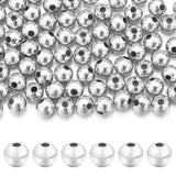 Chuyau 80pcs 5mm Silver Filled Spacer Beads for Jewelry Making Seamless Smooth Metal Brass Beads for DIY Bracelets Necklace Earr