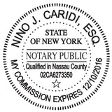 Round Notary Stamp for State of New York- Self Inking Stamp - Top Brand Unit with Bottom Locking Cover for Longer Lasting Stamp