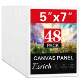 ESRICH Canvas Boards for Painting 5x7IN, 48 Pack Small Canvases for Painting Canvas Primed Acid-Free Blank Canvas Panels for Oil