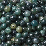 LAIDANLA Green Moss Agate 6mm Natural Stone Beads Round Loose Gemstone Stone Beads for DIY Bracelet Necklace Earrings Jewelry Ma
