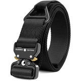 Fairwin Tactical Rigger Belt, Nylon Webbing Waist Belt With VRing HeavyDuty QuickRelease Buckle (Black, Xl(Waist 4650Width