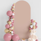 Wokceer 6Ft Wedding Arch Backdrop Cover Spandex Fitted Nude Wedding Arch Covers Round Top Chiara Arches Backdrop Cover For Birthday Party Ceremony Banquet Decoration -Like New