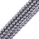 GEM-Inside 4mm AAA Grade Polished Smooth Silver Gray Shine Terahertz Spacer Beads for Jewelry Making Full 15 Strand Power Energy