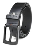 Mistercraft MenS Genuine Leather Formal Belt | Black Textured Casual Belt For Jeans, Chinos & Work | Durable Pin Buckle, Adjusta
