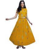 Anni Designer Women'S Rayon Viscose Printed Skirt And Top Dress Set (Bijapur Yellow-Vks01_Xxl_Yellow_Xx-Large),Yellow,2XL,,,