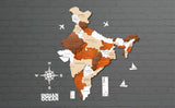 Ad Infinitum 3D Wooden Map Of India | Home Decor | Office Decor | A Great Gift For Travelers | Wall Decor State And Capital Name