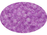 ZHFMLY 1050pcs Purple Crackle Glass Beads Handcrafted Round Lampwork Smooth Loose Beads for Bracelet & DIY Jewelry Making 6mm