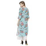Gosriki Women'S Crepe Straight Kurta Pack Of 02 (Kurti-Combo-Sty-084_M_Blue & Pink_Medium),Blue & Pink,,B09HGPZJXL