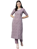 Gosriki Women'S Cotton Blend Printed Straight Kurta With Pant (Distri Multi_M Multicolour_Medium),Multicolour,,B08DD1PX44
