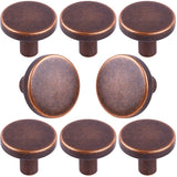 YOIPE 8 Pcs Brass Round Red Zinc Alloy Kitchen Cabinet Window Knobs Cupboard Door Knobs Drawer Handle Pulls Dresser Knobs with 8