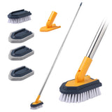 BOOMJOY Tub Cleaner Brush with Long Handle, 55 Extendable Tub Scrubber with Locking Head, No Scratch Shower Cleaning Brush for B