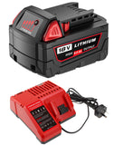 HOCHSTERN 6.0Ah Replacement for Milwaukee M-18 Battery and Charger Combo Compatible with Milwaukee 18V Battery 48-11-1862 48-11-
