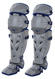Mizuno Samurai Fastpitch Softball Women's Shin Guards 15, GREY-NAVY