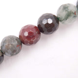 Malahill Faceted Gemstone Beads for Jewelry Making, Sold per Bag 5 Strands Inside (African Bloodstone, 6mm)
