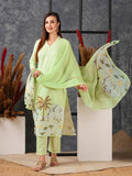 Anni Designer Women'S Cotton Blend Straight Printed Kurta With Pant & Dupatta (Gosala Pista-Nw_Xxl_Pista_Xx-Large),Pista,2XL,,,