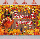 Friendsgiving Banner Backdrop Happy Thanksgiving Friends Giving Photography Backgound Friendsgiving Pumpkin Harvest for Fall Par