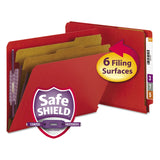 Smead 26783 Pressboard End Tab Folders Letter SixSection Bright Red 10/Box