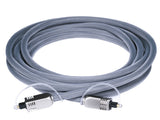 Monoprice Premium S/PDIF (Toslink) Digital Optical Audio Cable Silver 10 Feet | Heavy Duty Mesh Jacket, Metal Connector Head