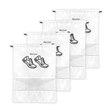 Xtore Portable Drawstring Shoe Bag With Transparent Window (Pack Of 04, White)