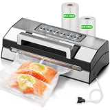 Upgraded Precision Fast-Vacuum Sealer, LIWUNON Commercial Full Automatic Food Vacuum Sealer Machine, Double Heat Seal, Built-in