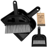 Ipetboom 2 Sets Mini Brush and Dustpan Set Compact Desktop Cleaning Brush for Table Sofa Vehicle Keyboard Drawer Black 7.67 X 6.