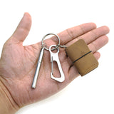YEEMO Tiny Notebook & Mini Pen Keychain Set 3in1 EDC Gear (Brown)