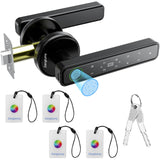Zengtumy Fingerprint Door Lock, Door Locks for Bedrooms, Biometric Door Lock with Fingerprint/Password/Key/IC Card-Smart Door Lo