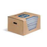 PIG Absorbent Mat Pads | 50 Oil Spill Mats | 15 x 19 Perforated Pads | Each Pad Absorbs 30 oz | Total Absorbency is 12 Gallons |