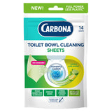Carbona Toilet Bowl Sheets | Lemon Lime Scent | Powerful Toilet Bowl Cleaner | 14 Sheets | Less Plastic Waste
