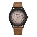 Titan Neo Basics Ii Quartz Beige Round Dial Men'S Watch | Genuine Leather Strap Material | Watches For Men Analog - 1802Nl03