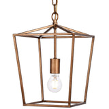 Elegant Lighting Maddox Collection 1 Light Pendant Lamp In Vintage Gold Finish - 9.75D X 14.5H