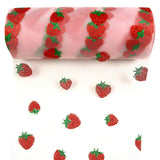 Yuanchuan Shiny Strawberry Glitter Tulle Rolls 6 inch x 10 Yards (30 feet) Pink for Table Runner Chair Sash Bow Pet Tutu Skirt S