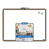 BAZIC Magnetic Dry Erase Board Black Cork Framed 17 X 23, Marker Magnets, Whiteboard for Teacher Office, 1-Pack