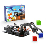 4DOF Robotic Arm Kit for Kids Compatible with Arduino IDE, Programming ESP32 Smart Robot Arm Building Kit STEM Educational Deskt