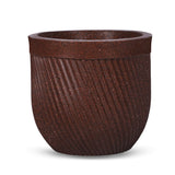 Bonkaso 10 Inch Seltos Ribbed Planter For Indoor & Outdoor Use | Round Heavy Duty Polymer Flower Pot | Lightweight Weather Resis