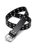 Del Roskosh WomenS Faux Leather Double Eyelet Belt, Y2K Fashion, Adjustable 2636 Inches, For Jeans, Shorts And Skirts | Formal