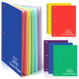 Henoyso 5 Pack Colored Paper Notebook Wide Ruled Spiral Notebook