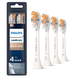 Philips Sonicare Premium AllinOne (A3) Replacement Toothbrush Heads, HX9094/65, Smart Recognition, White 4pk