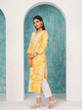 Gosriki Women'S Cotton Blend Chikankari Embroidered Straight Kurta (Zainab Yellow-Bj-Gs_Xl_Yellow_X-Large),Yellow,,B0D4J5CPVT