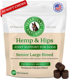 Vet Naturals Hemp & HIPS - Dog Joint Supplement Large Breed - Senior Dog Supplements - Glucosamine and Chondroitin Supplement fo