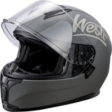 Westt Compact Motorcycle Helmets - with Dual Visor, DOT Approved, Full Face Helmet for Men Women Adults Lightweight Storm X Grey