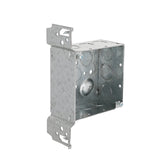 HubbellRaco 8235 21/8Inch Deep, 1/2Inch and 3/4Inch Side Knockouts, Wood/Metal Stud Bracket, Welded 4Inch Square Box,Gray