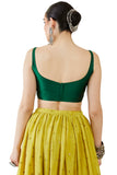 Soch Satin Womens Green Taffeta Solid Sleeveless Blouse,34